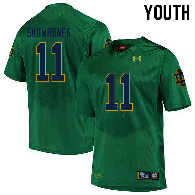 Youth #11 Ben Skowronek Notre Dame Fighting Irish College Football Jerseys Sale-Green